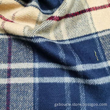Woolen fashion checked design brushed fabric